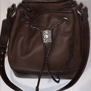 Fossil Brown Leather Bucket Bag•GUC!
